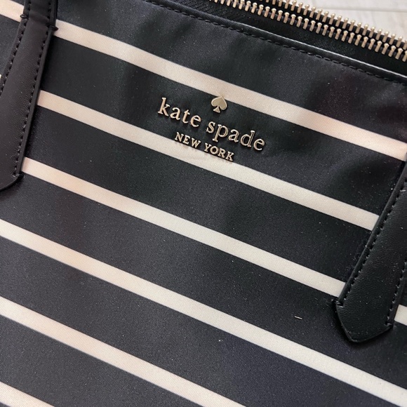 KATE SPADE Black & White Striped Tote Bag - Picture 2 of 5